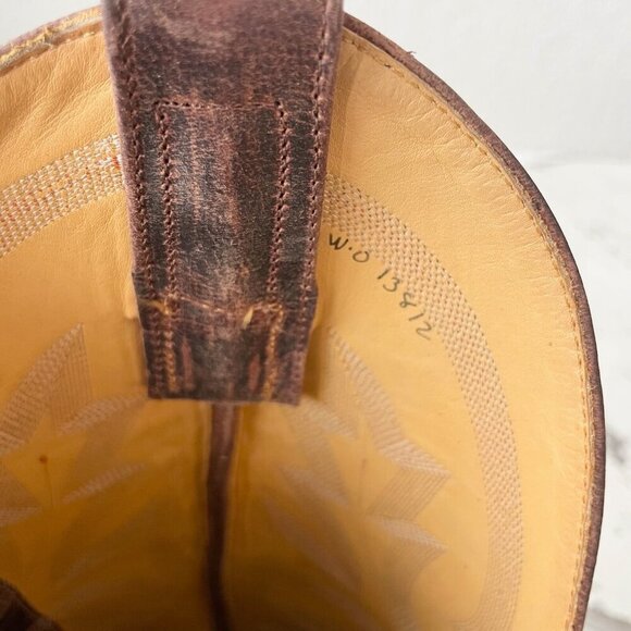 Rod Patrick Mens Cowboy Boots 8.5D Perro Loco Brown Leather Western Square Toe - Picture 10 of 12